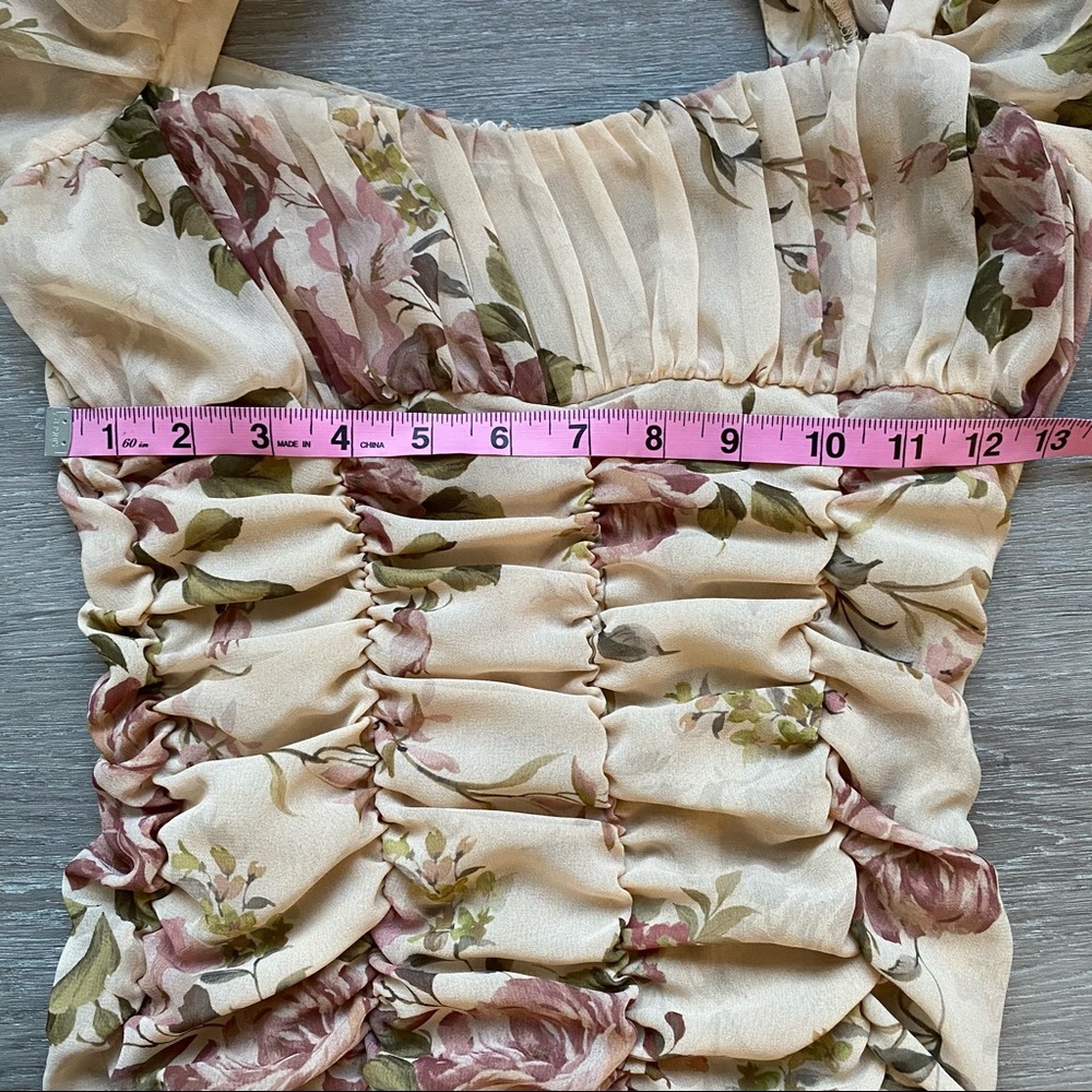 Zara Floral Print Draped Dress - Picture 14 of 16